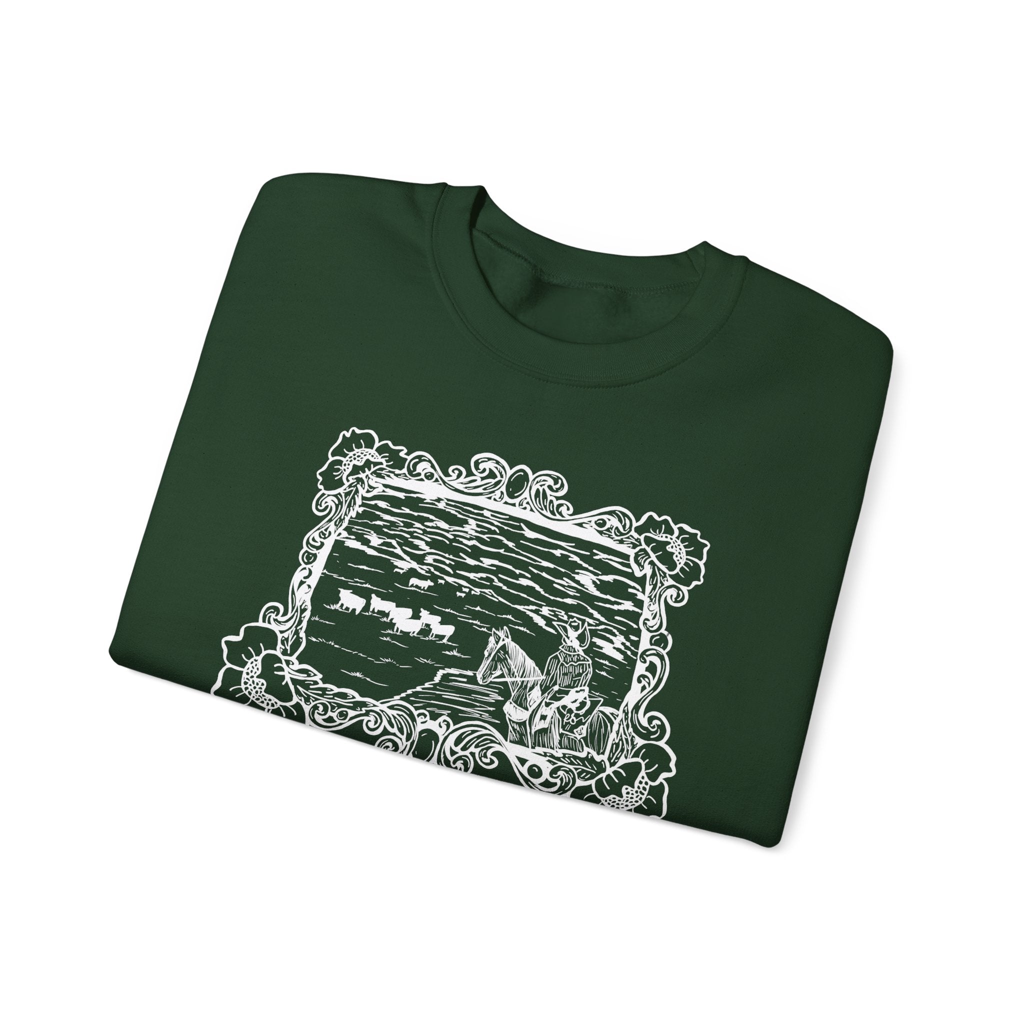 Cattle on 1000 hills Crewneck Sweatshirt-Wht