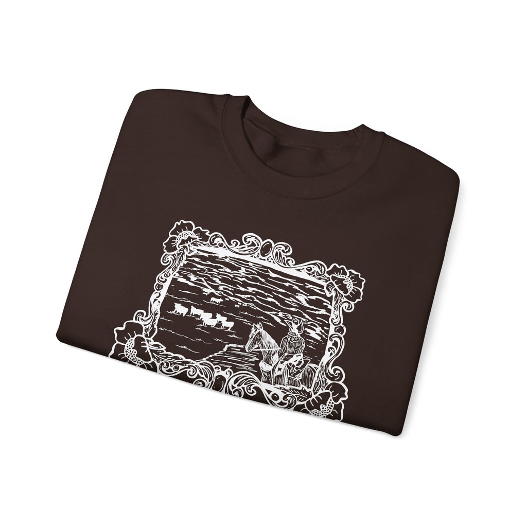 Cattle on 1000 hills Crewneck Sweatshirt-Wht