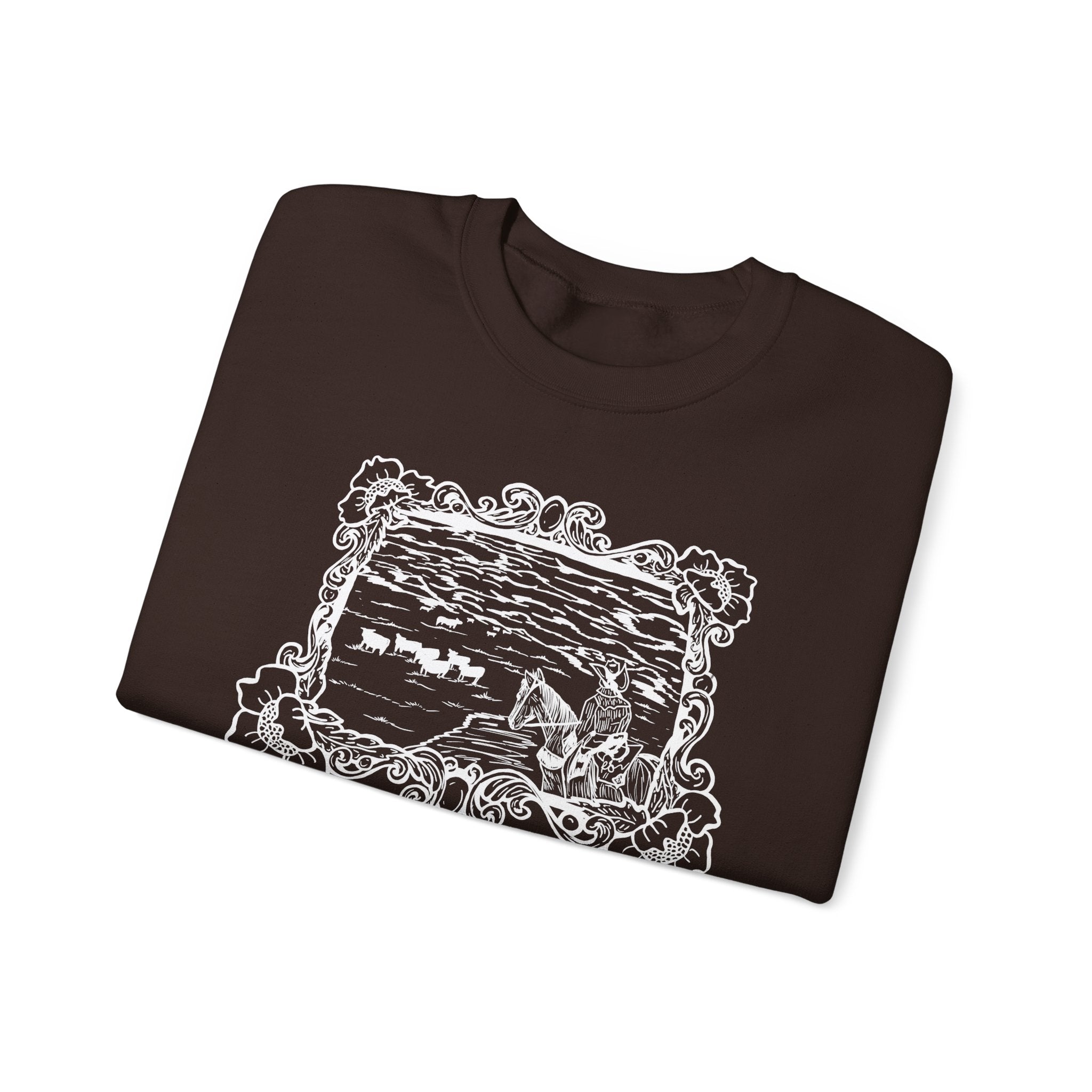 Cattle on 1000 hills Crewneck Sweatshirt-Wht