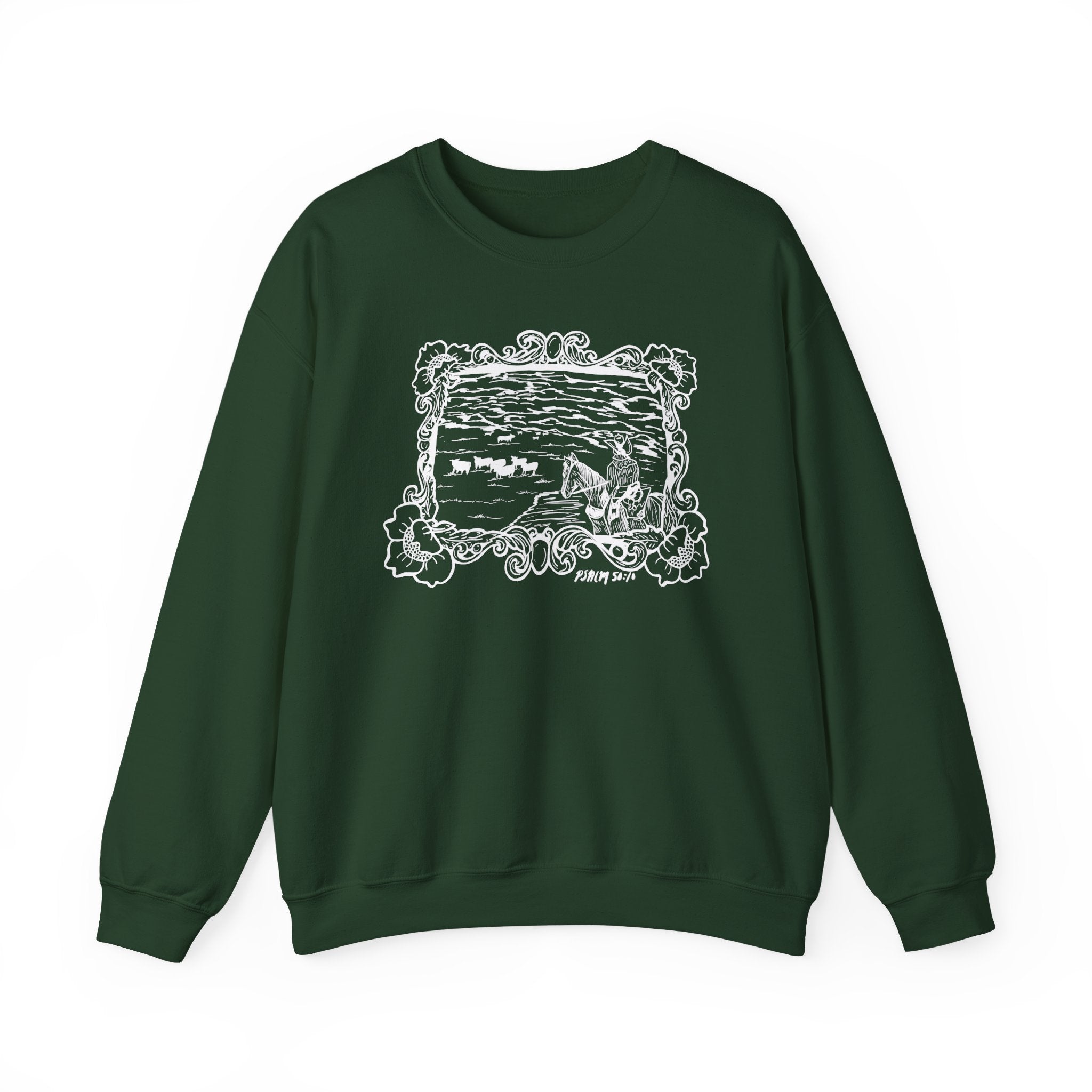 Cattle on 1000 hills Crewneck Sweatshirt-Wht