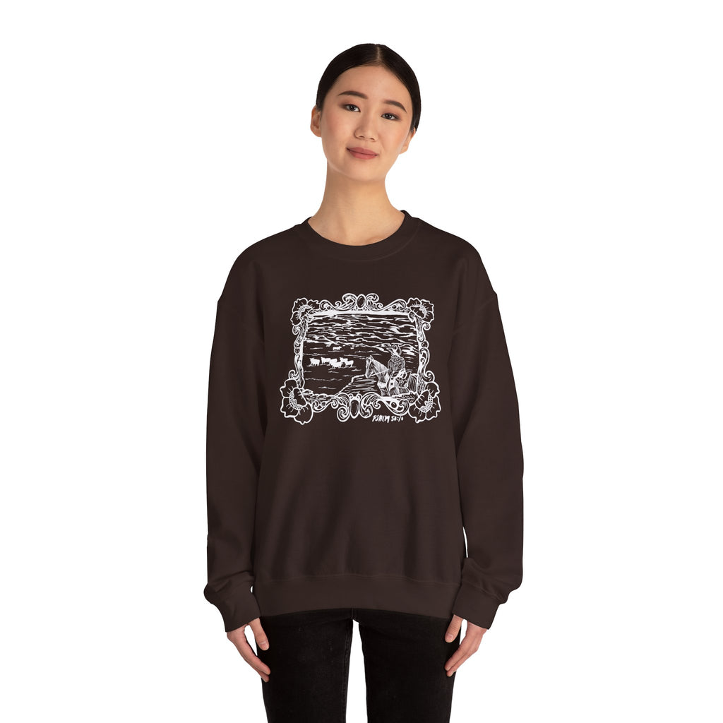Cattle on 1000 hills Crewneck Sweatshirt-Wht