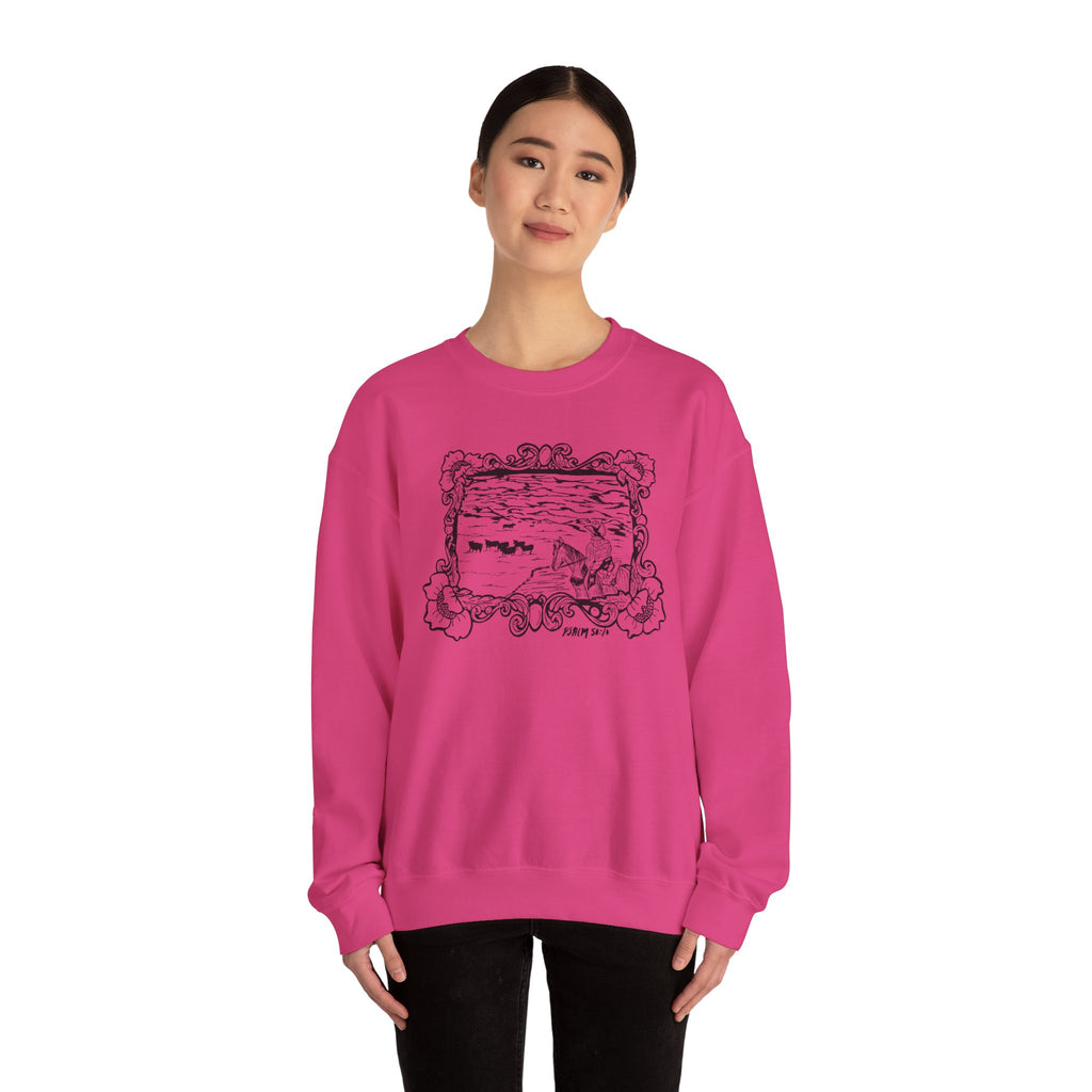 Cattle on 1000 Hills Crewneck Sweatshirt-Blk