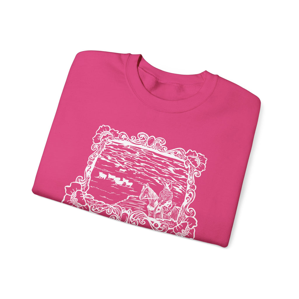 Cattle on 1000 hills Crewneck Sweatshirt-Wht