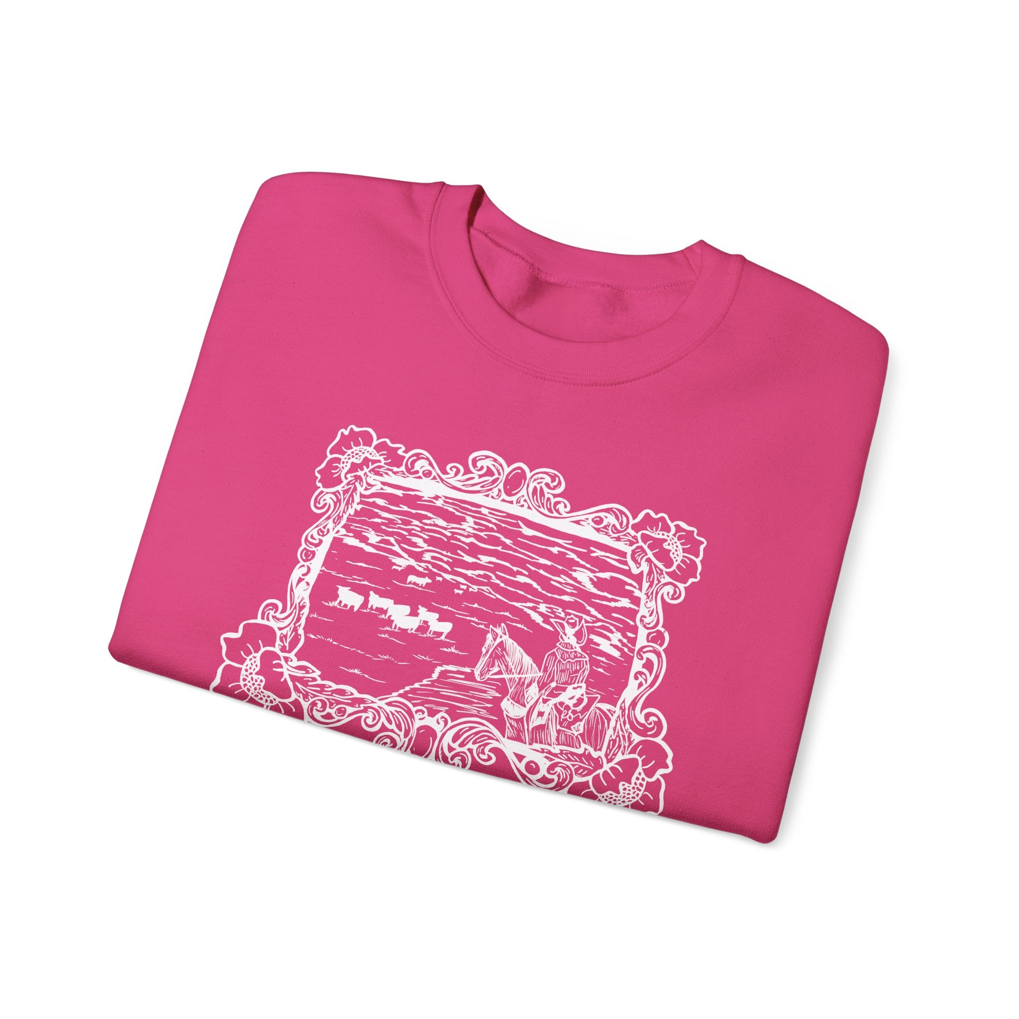 Cattle on 1000 hills Crewneck Sweatshirt-Wht