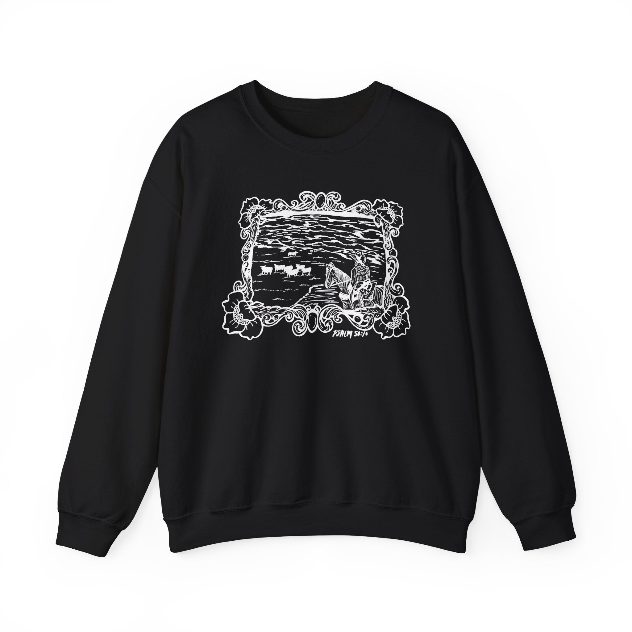 Cattle on 1000 hills Crewneck Sweatshirt-Wht