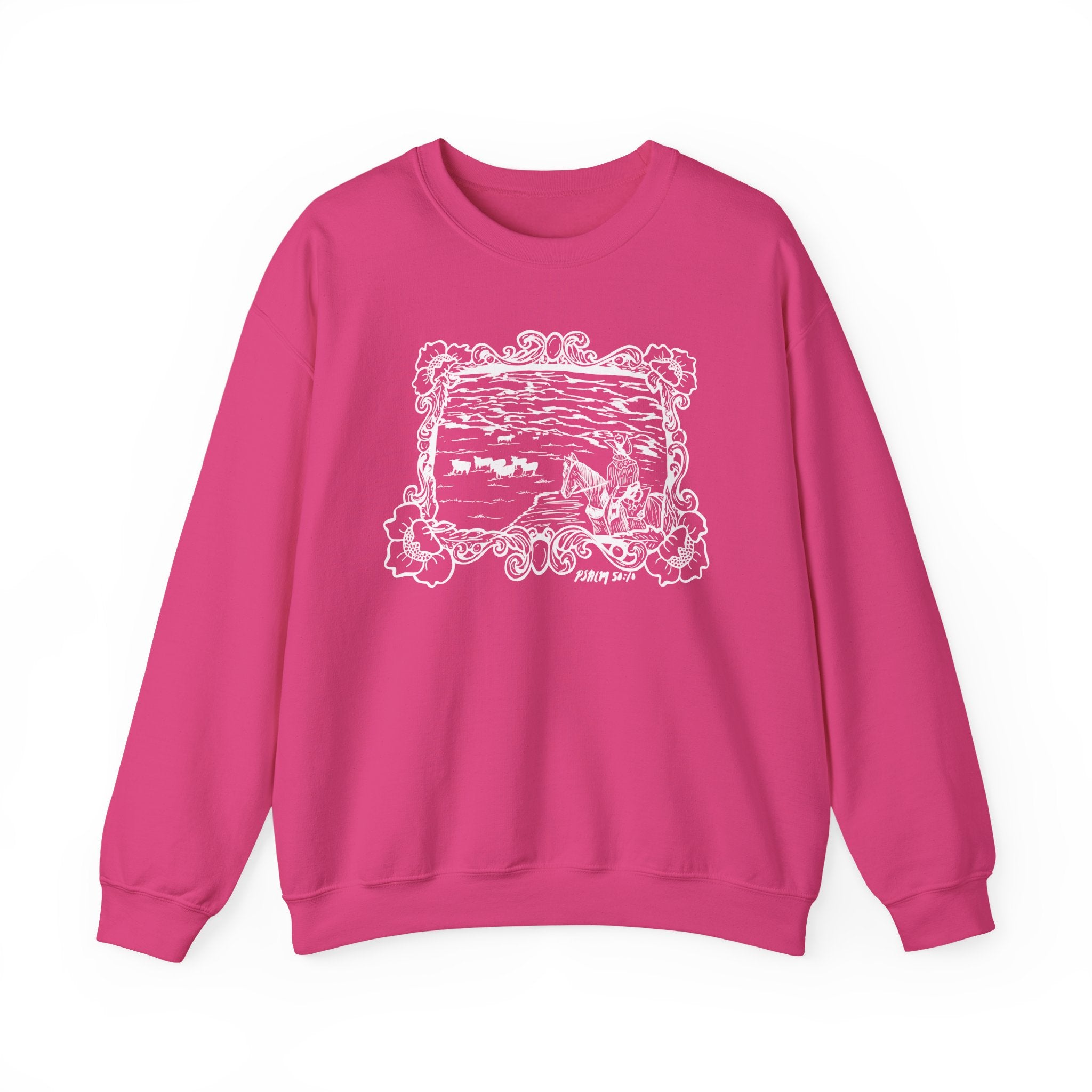 Cattle on 1000 hills Crewneck Sweatshirt-Wht