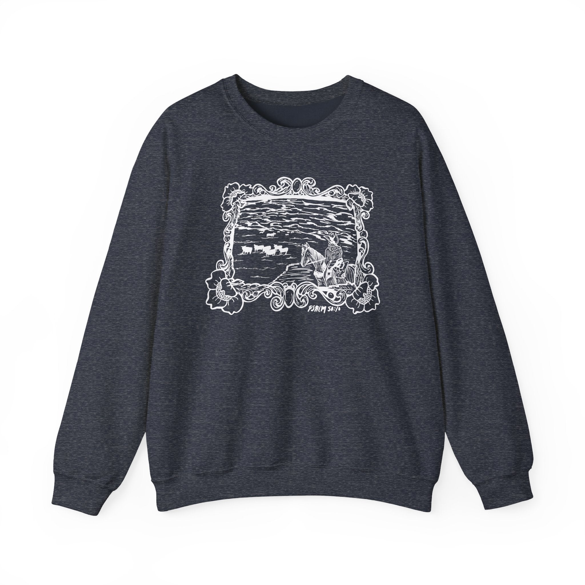 Cattle on 1000 hills Crewneck Sweatshirt-Wht
