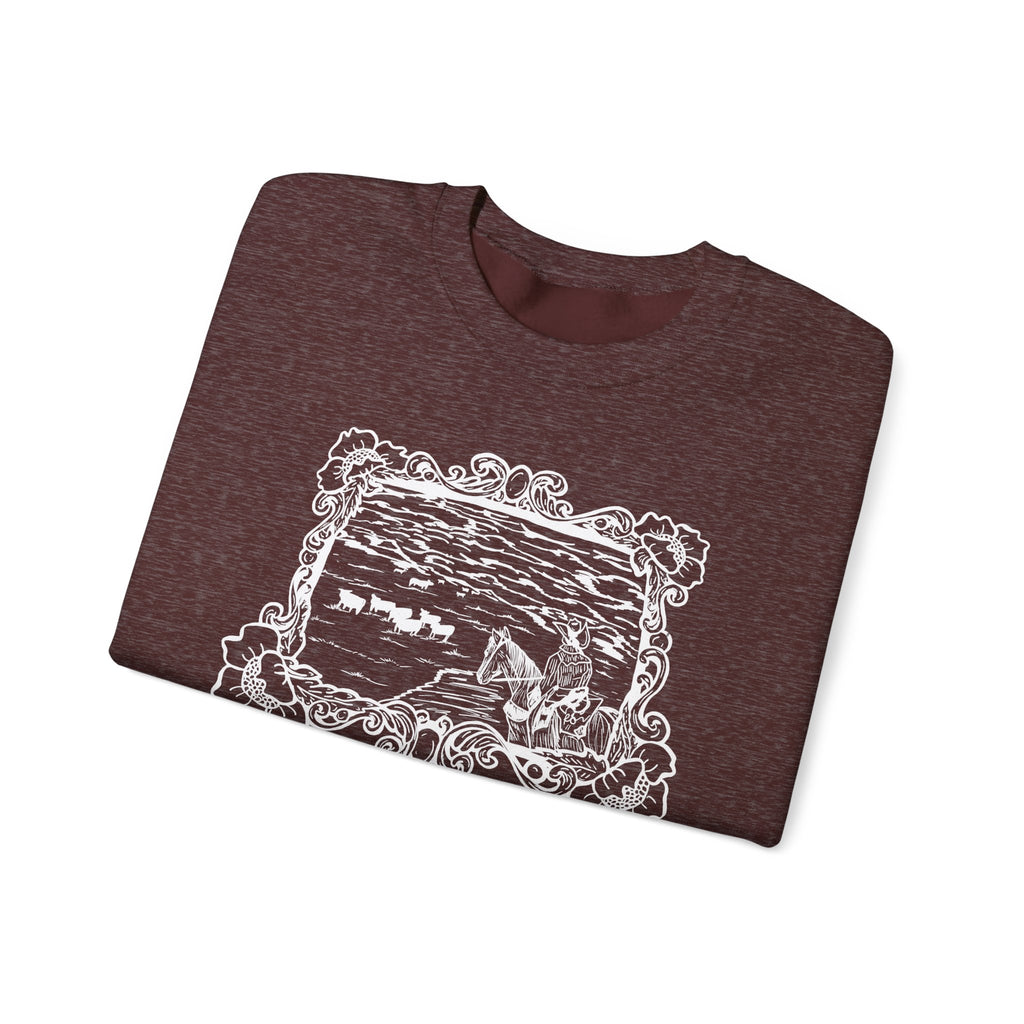 Cattle on 1000 hills Crewneck Sweatshirt-Wht