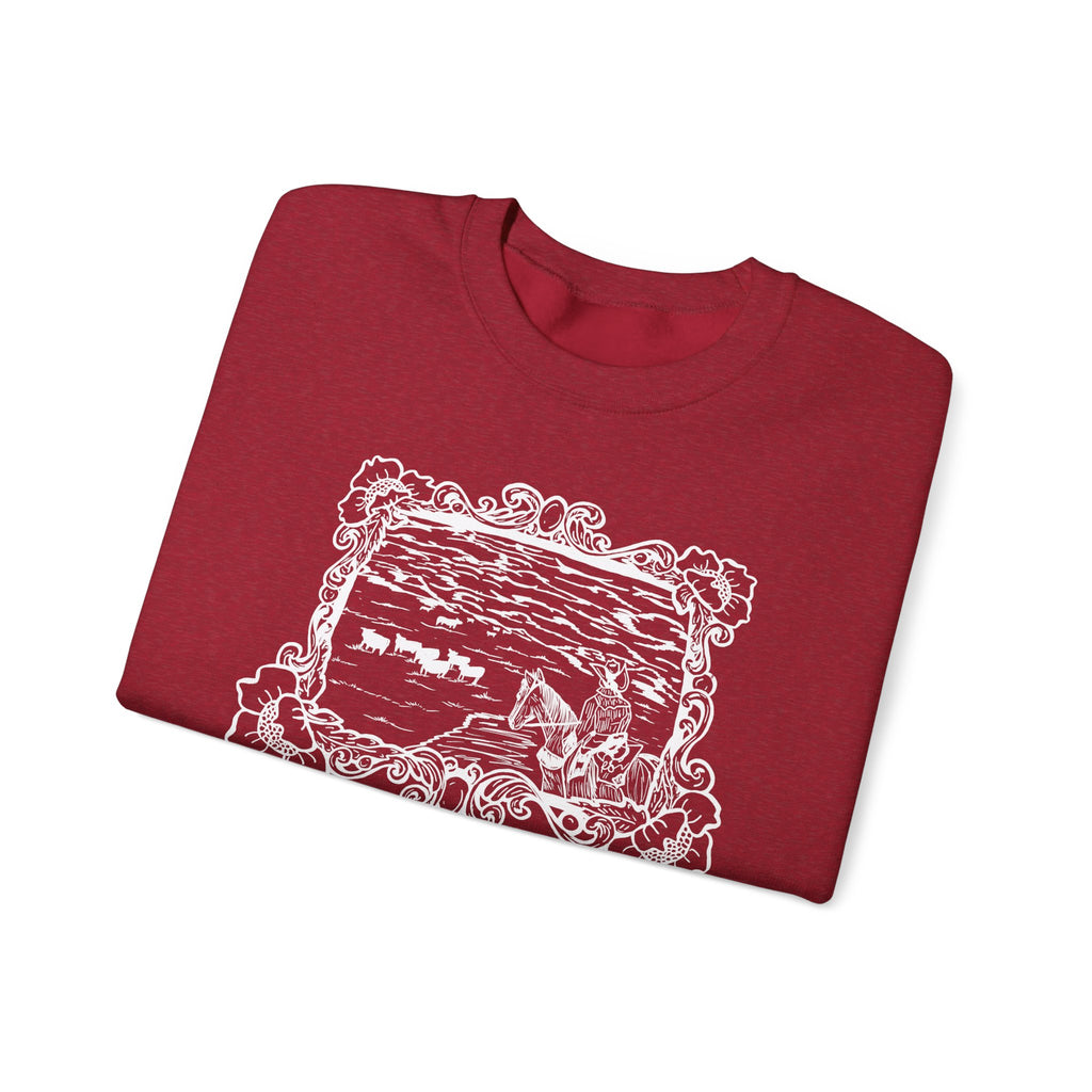 Cattle on 1000 hills Crewneck Sweatshirt-Wht
