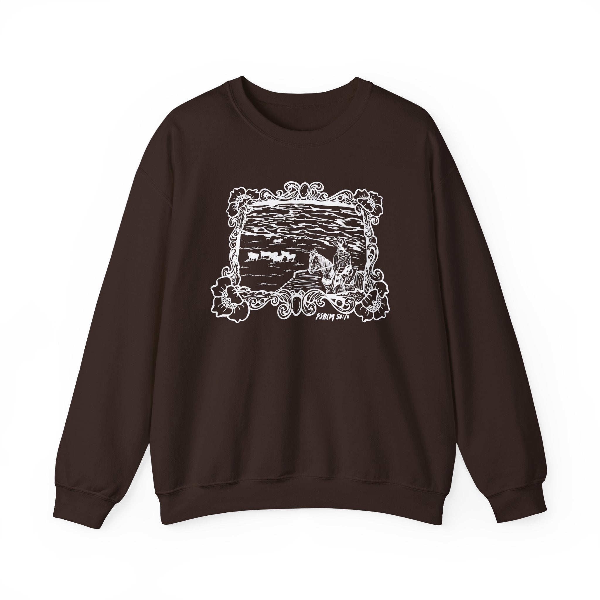 Cattle on 1000 hills Crewneck Sweatshirt-Wht