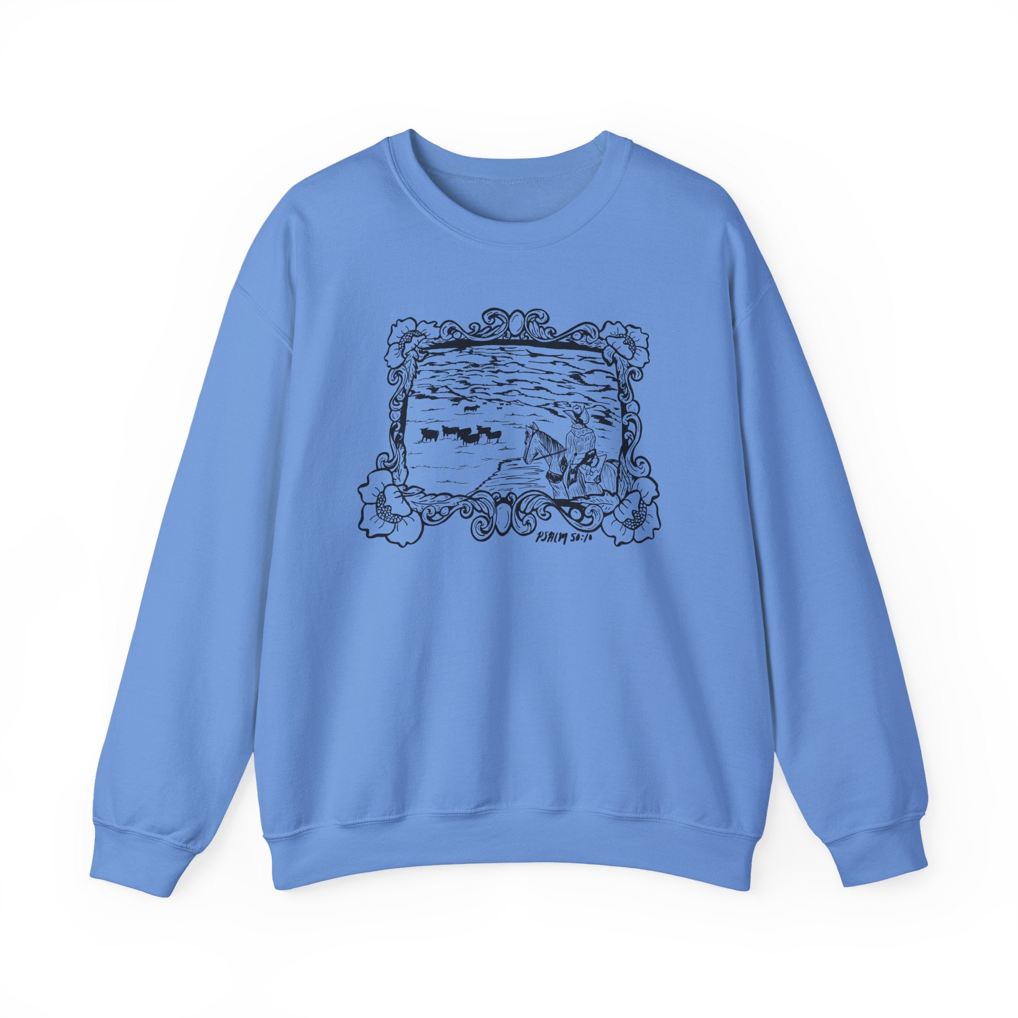 Cattle on 1000 Hills Crewneck Sweatshirt-Blk