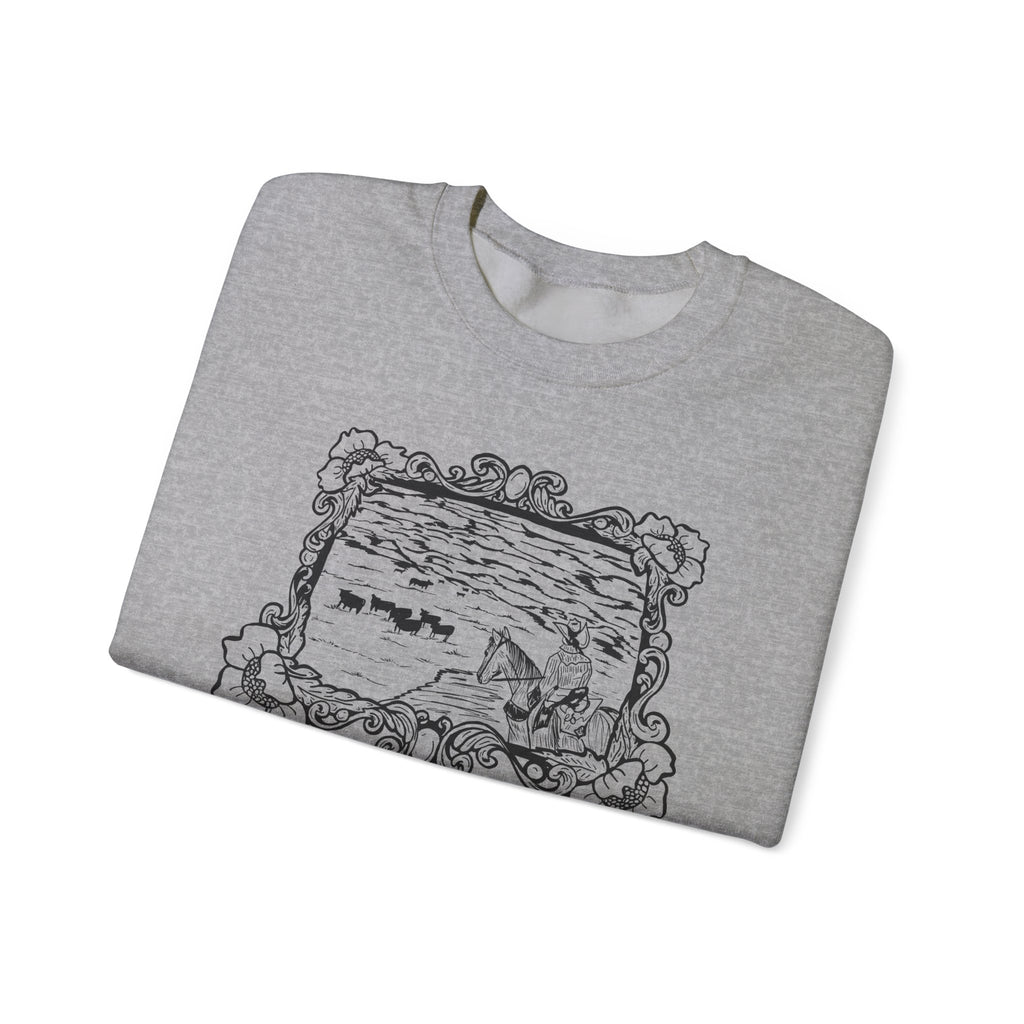Cattle on 1000 Hills Crewneck Sweatshirt-Blk