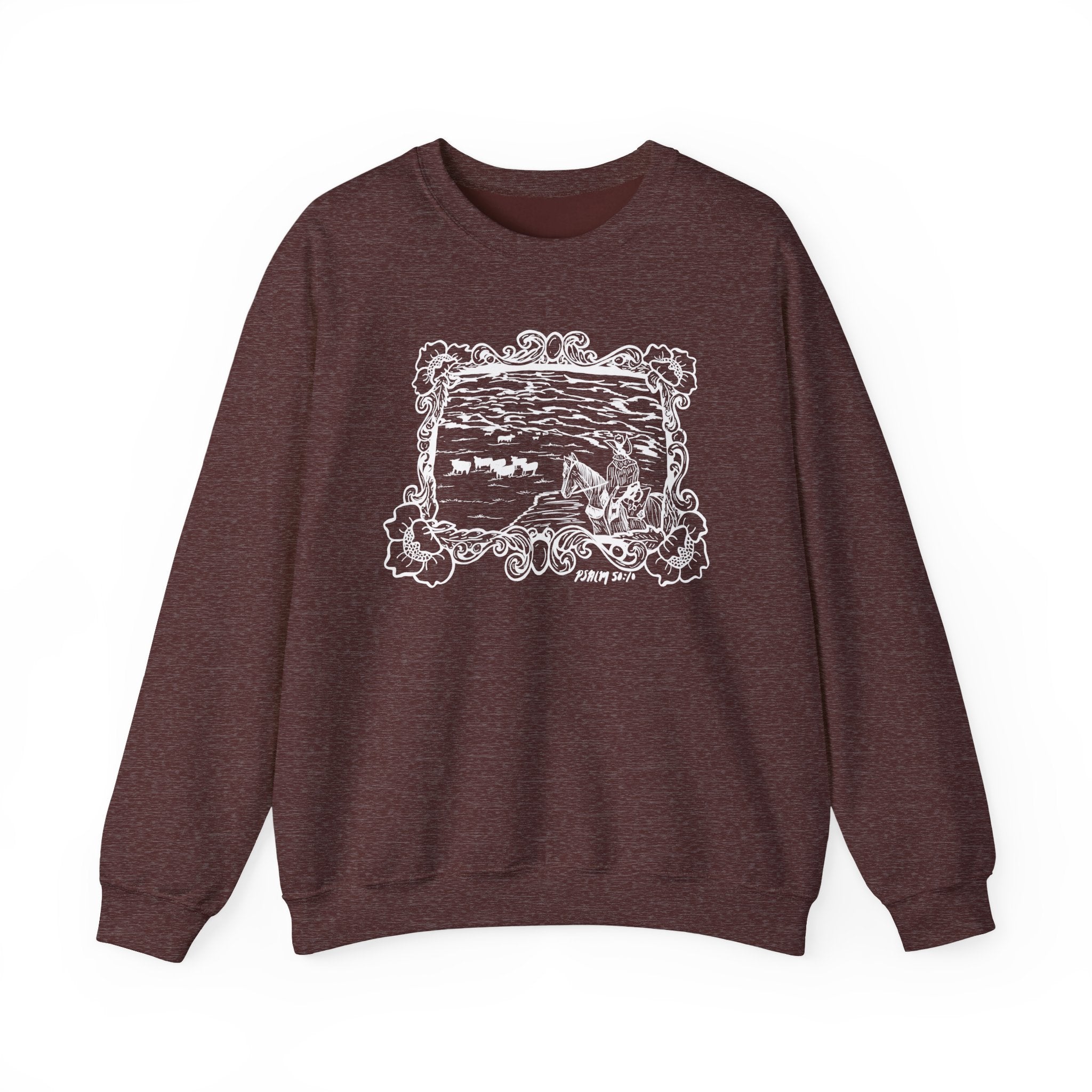 Cattle on 1000 hills Crewneck Sweatshirt-Wht