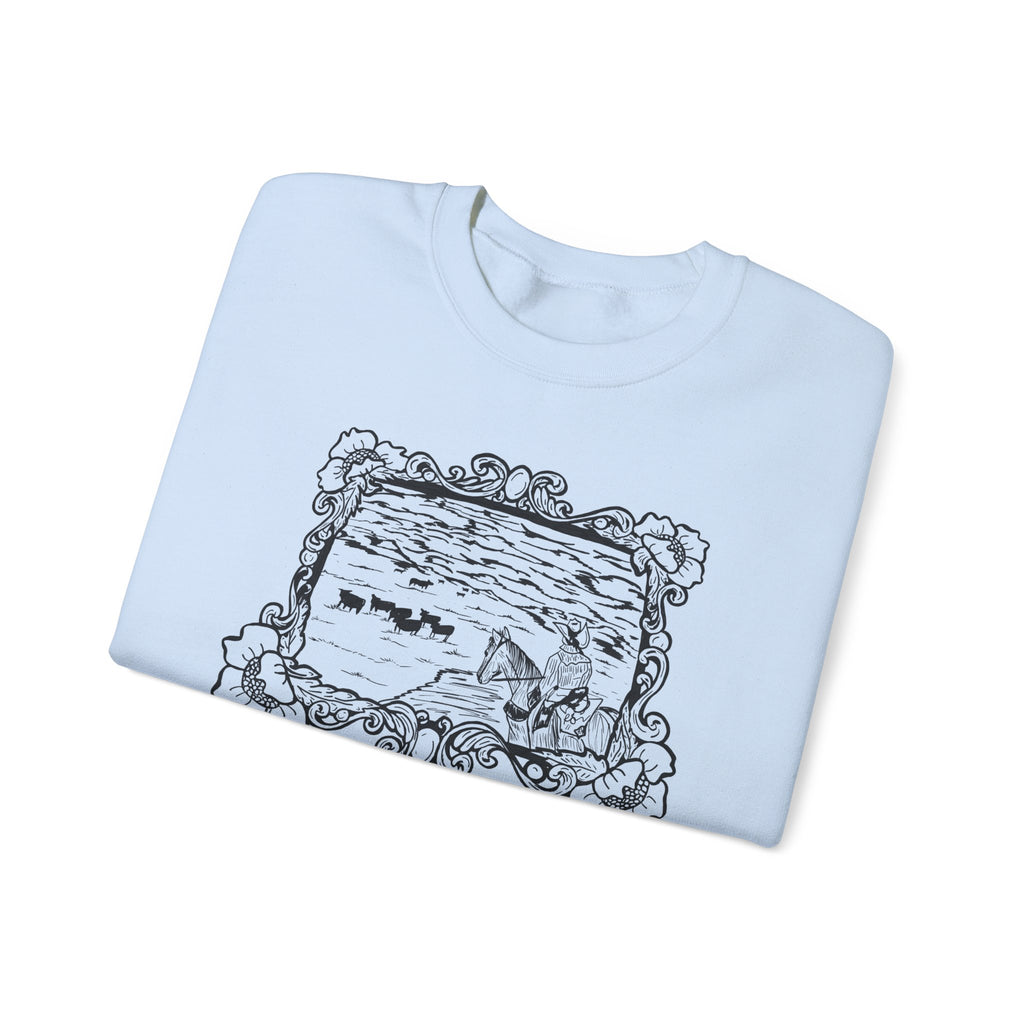Cattle on 1000 Hills Crewneck Sweatshirt-Blk