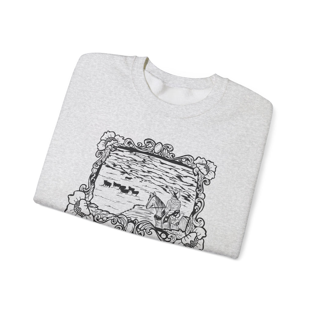 Cattle on 1000 Hills Crewneck Sweatshirt-Blk
