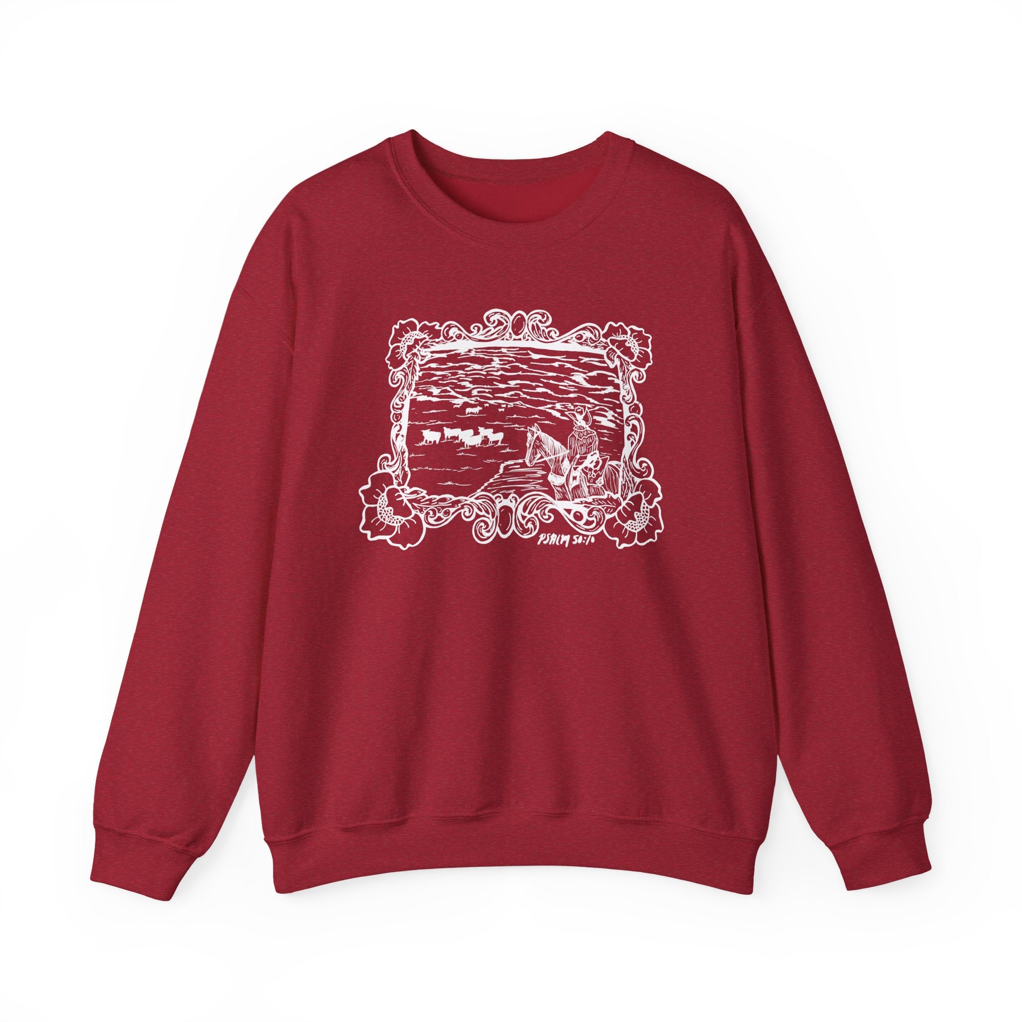Cattle on 1000 hills Crewneck Sweatshirt-Wht