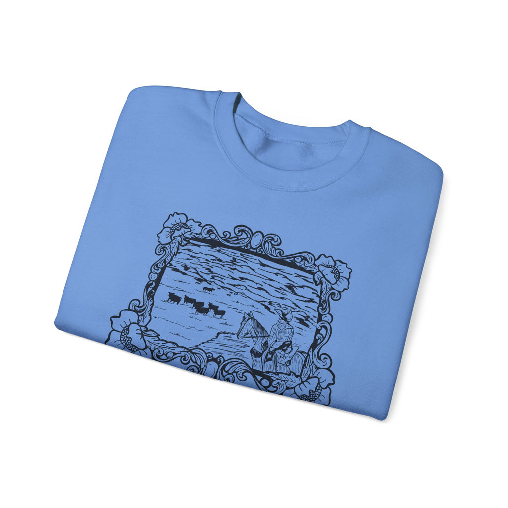 Cattle on 1000 Hills Crewneck Sweatshirt-Blk
