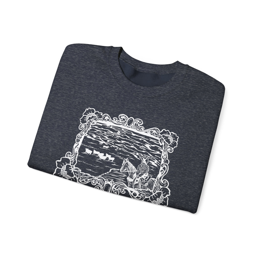 Cattle on 1000 hills Crewneck Sweatshirt-Wht